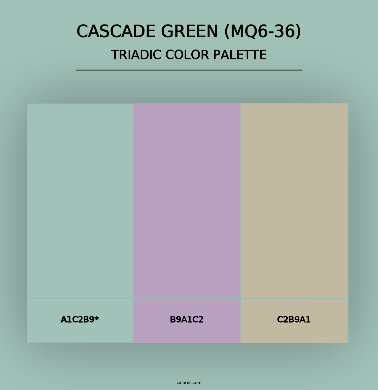 Cascade Green (MQ6-36) - Triadic Color Palette