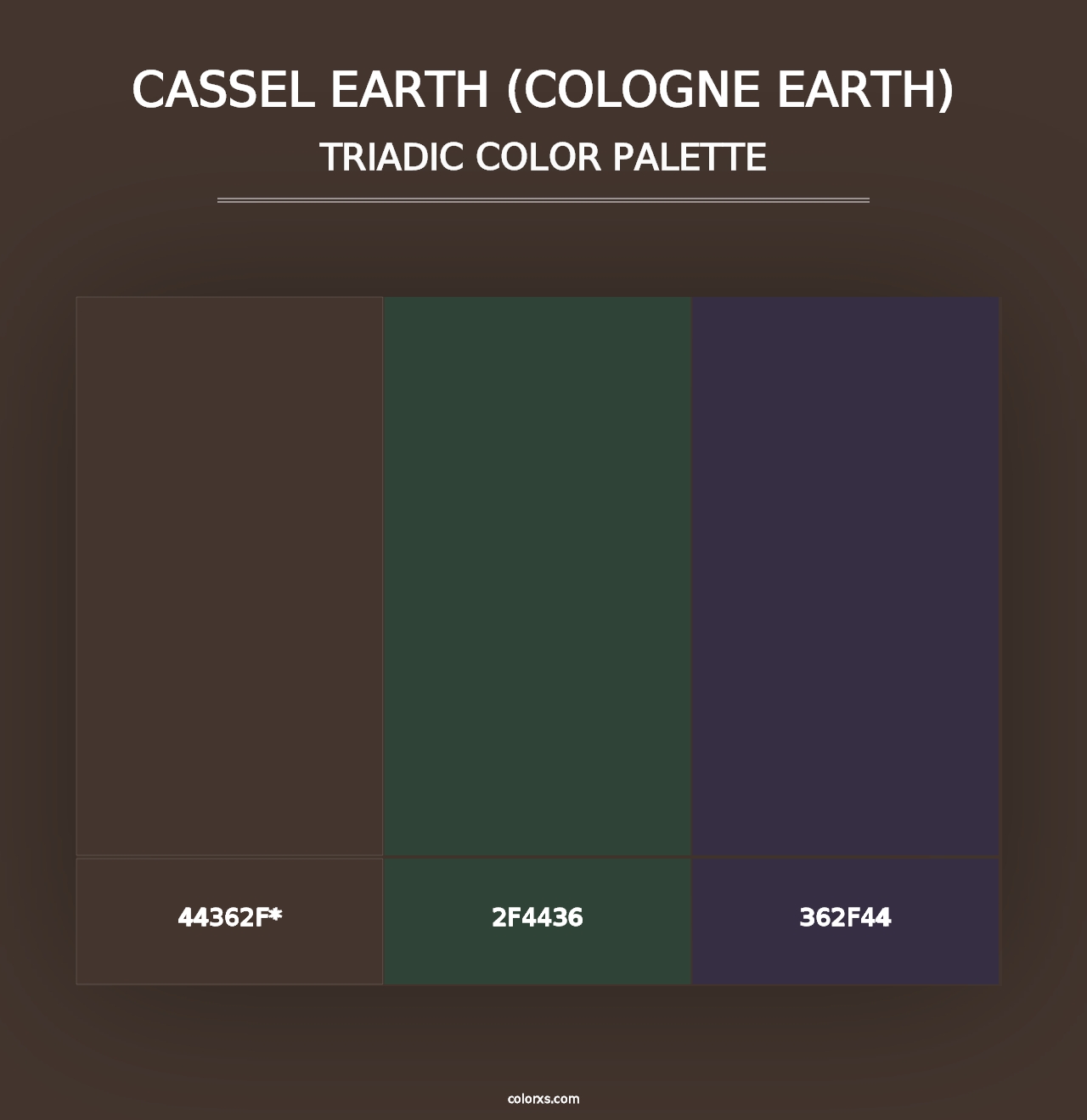 Cassel Earth (Cologne Earth) - Triadic Color Palette