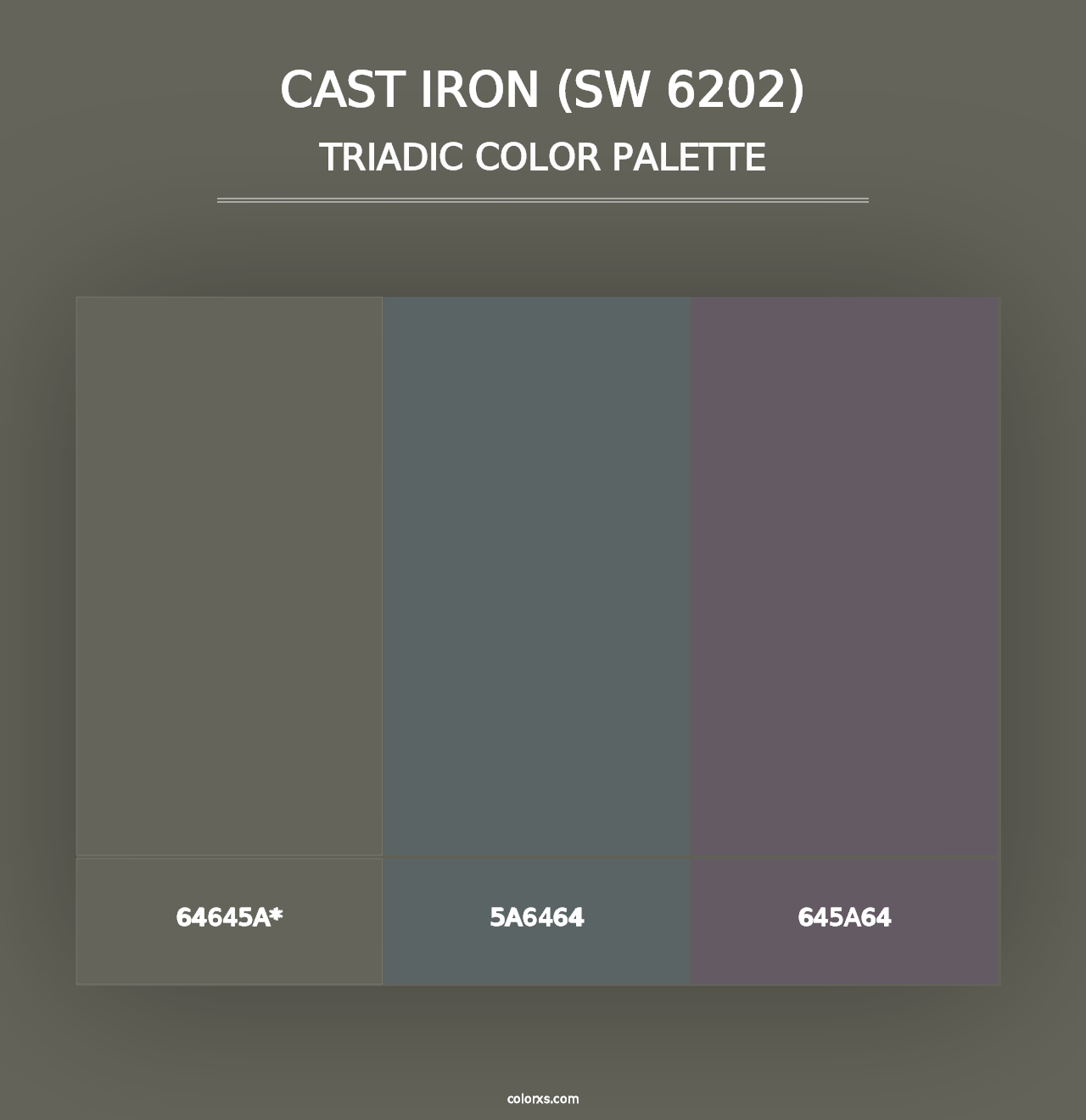 Cast Iron (SW 6202) - Triadic Color Palette