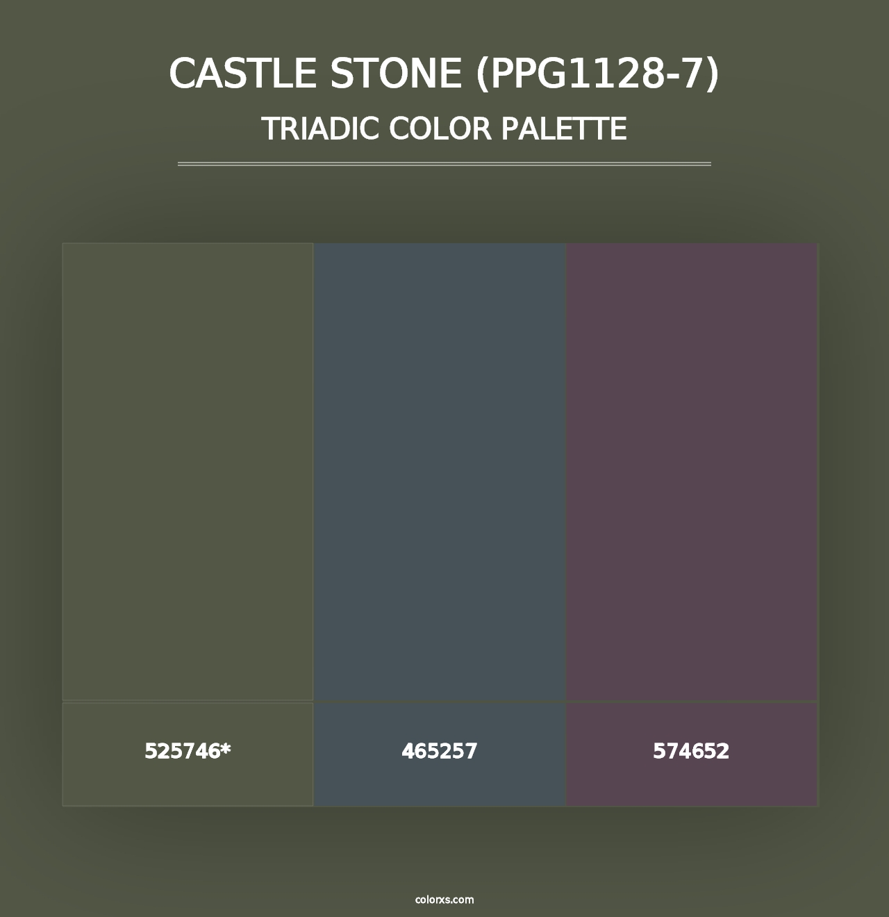 Castle Stone (PPG1128-7) - Triadic Color Palette