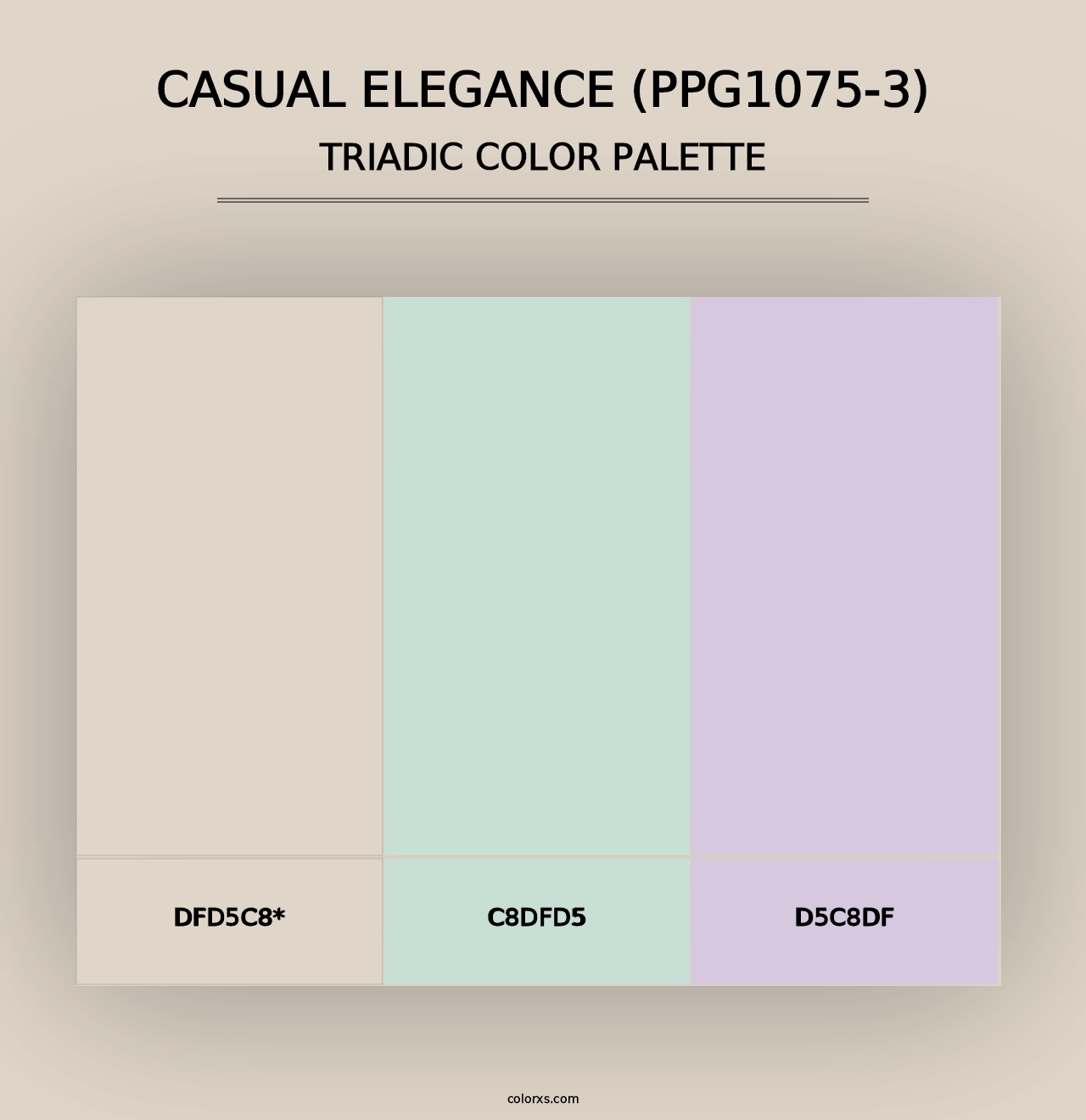 Casual Elegance (PPG1075-3) - Triadic Color Palette