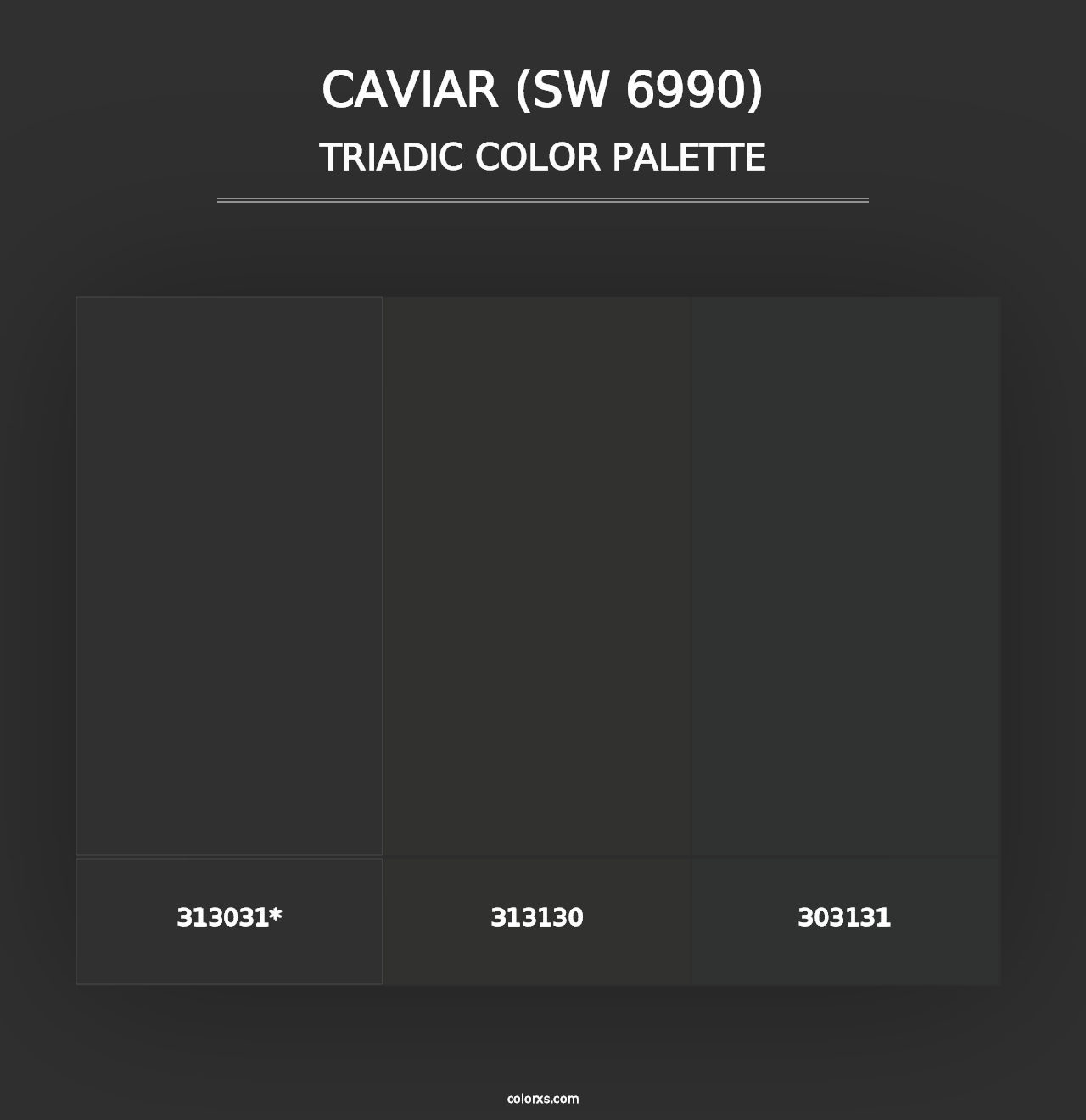 Caviar (SW 6990) - Triadic Color Palette