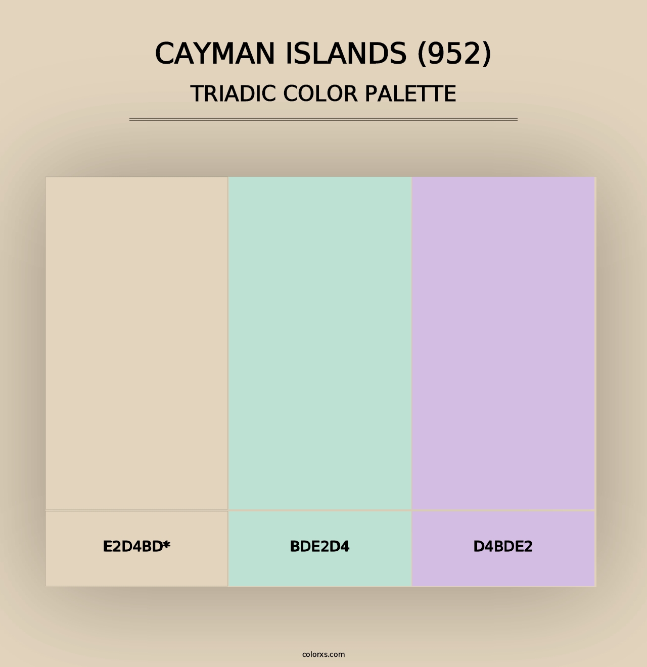 Cayman Islands (952) - Triadic Color Palette