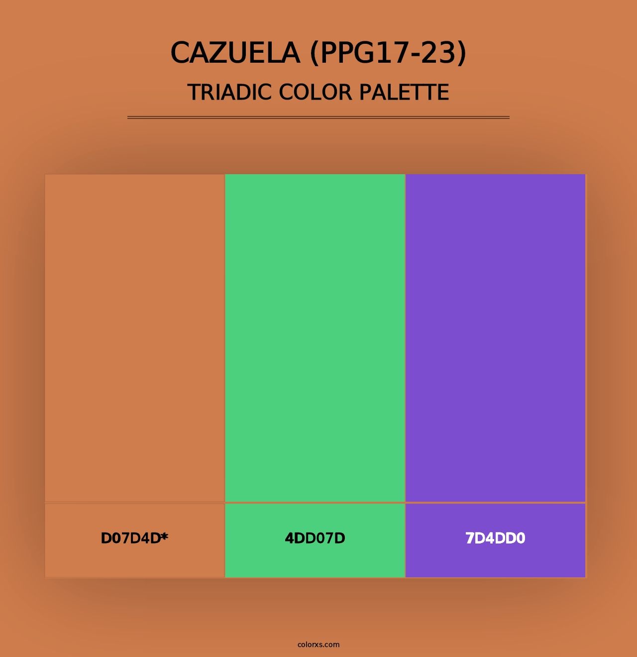 Cazuela (PPG17-23) - Triadic Color Palette