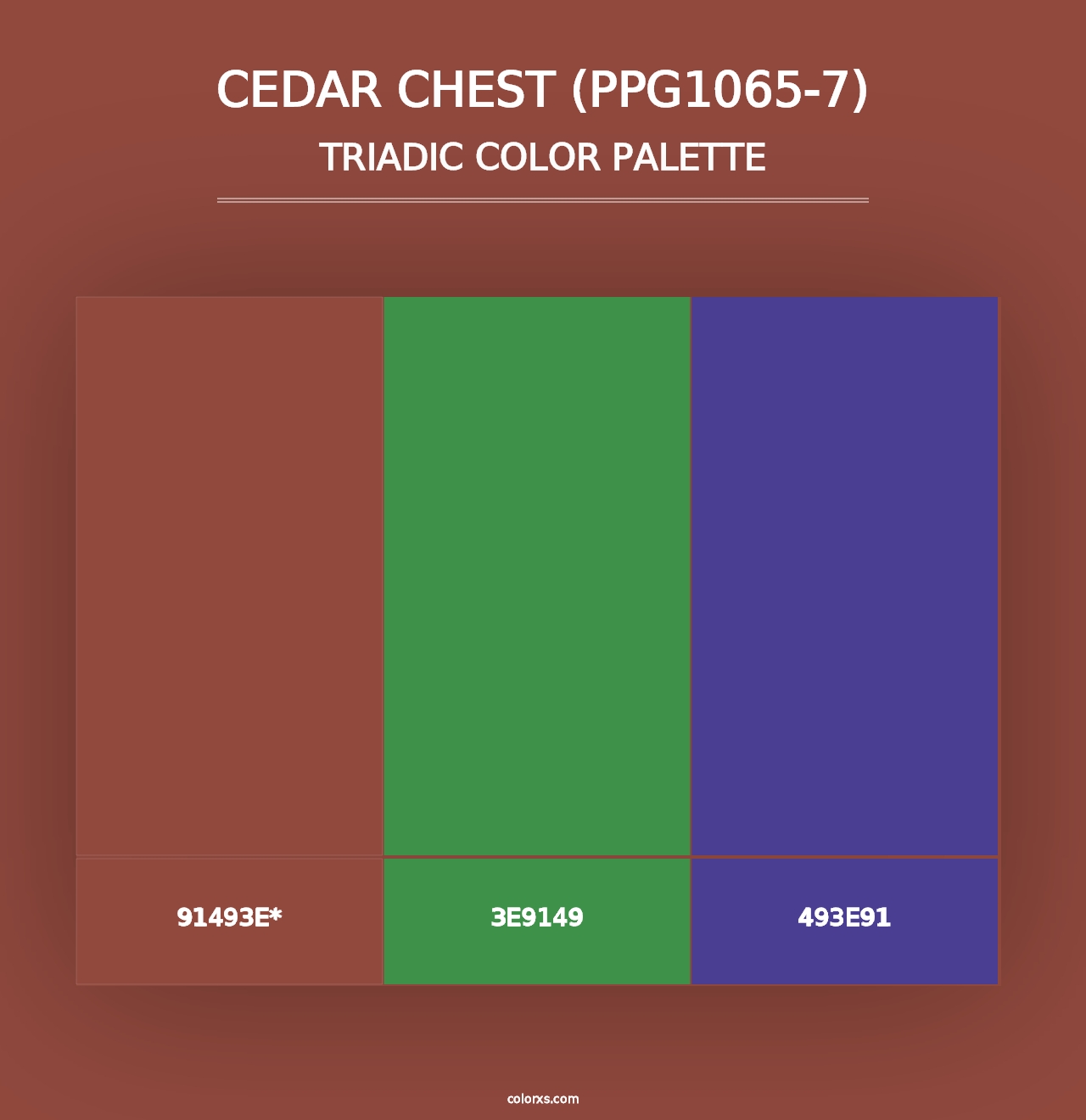 Cedar Chest (PPG1065-7) - Triadic Color Palette