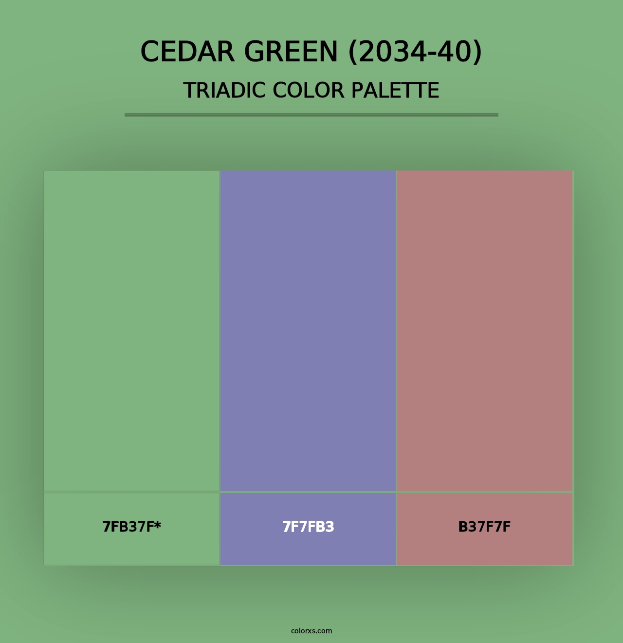 Cedar Green (2034-40) - Triadic Color Palette