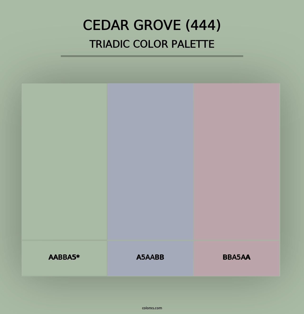 Cedar Grove (444) - Triadic Color Palette