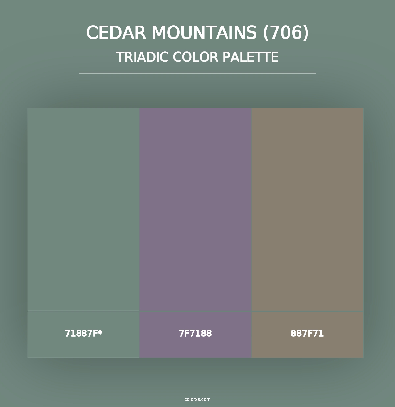 Cedar Mountains (706) - Triadic Color Palette