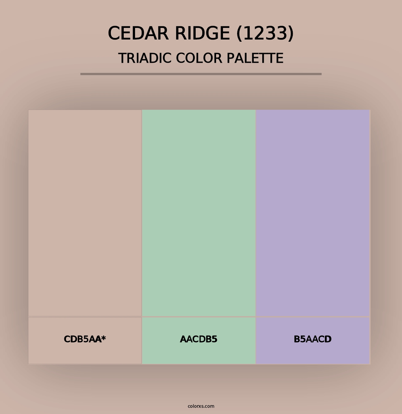 Cedar Ridge (1233) - Triadic Color Palette