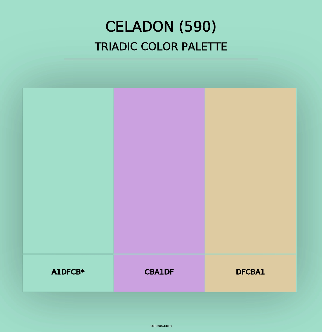 Celadon (590) - Triadic Color Palette