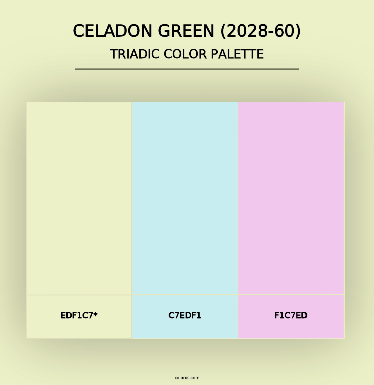 Celadon Green (2028-60) - Triadic Color Palette