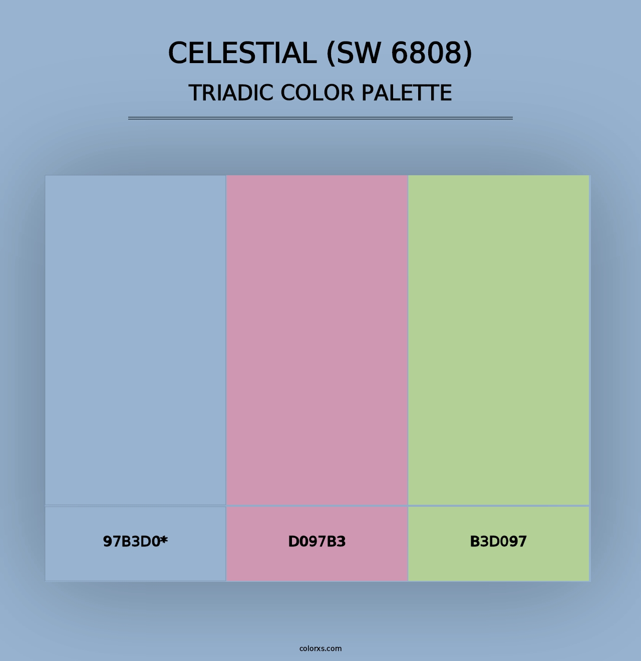 Celestial (SW 6808) - Triadic Color Palette