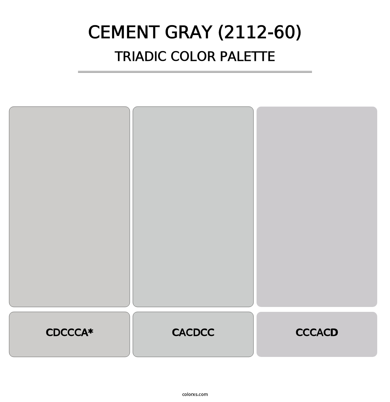 Cement Gray (2112-60) - Triadic Color Palette