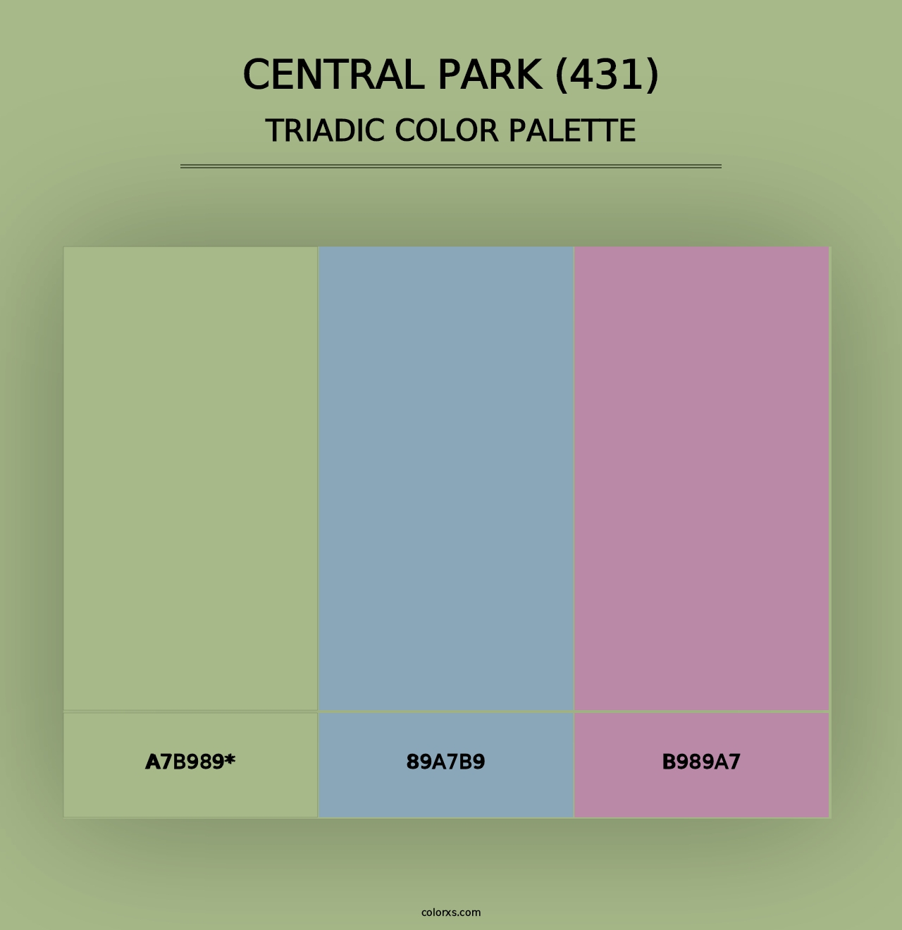 Central Park (431) - Triadic Color Palette