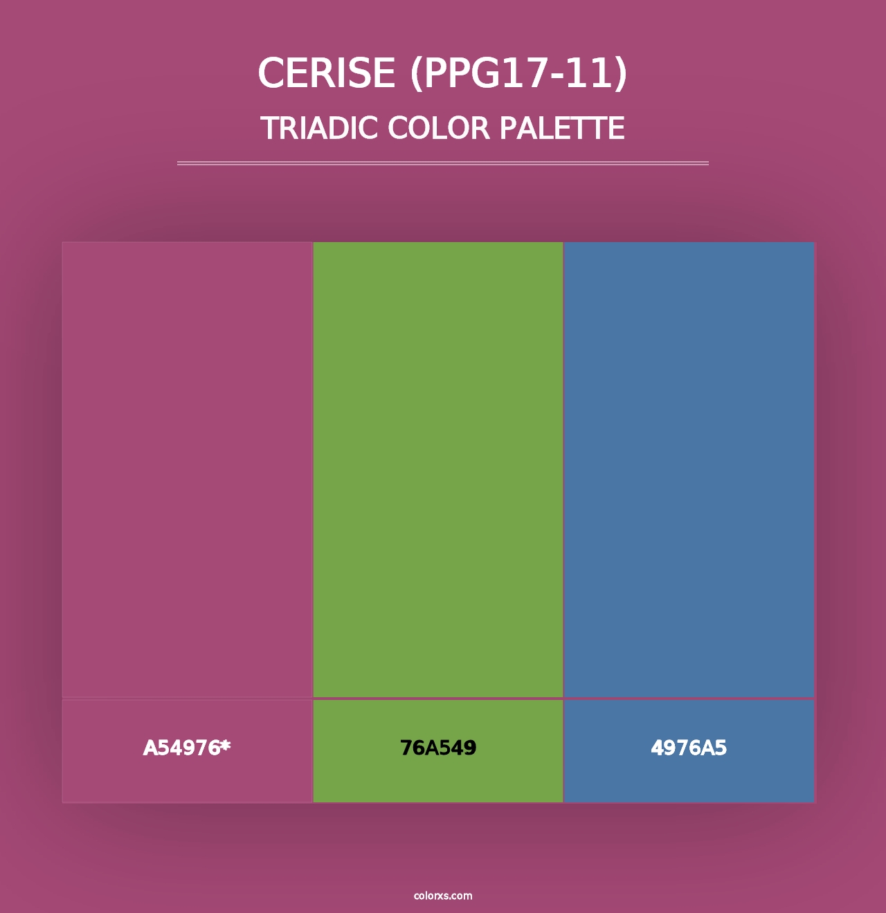 Cerise (PPG17-11) - Triadic Color Palette