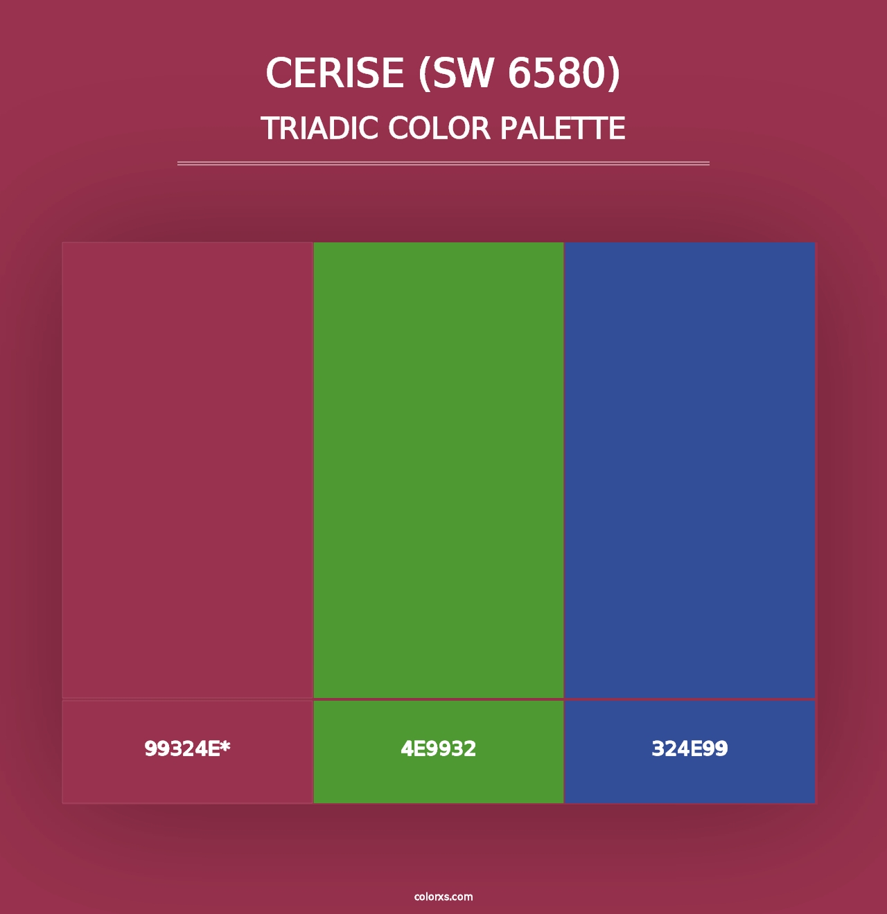 Cerise (SW 6580) - Triadic Color Palette