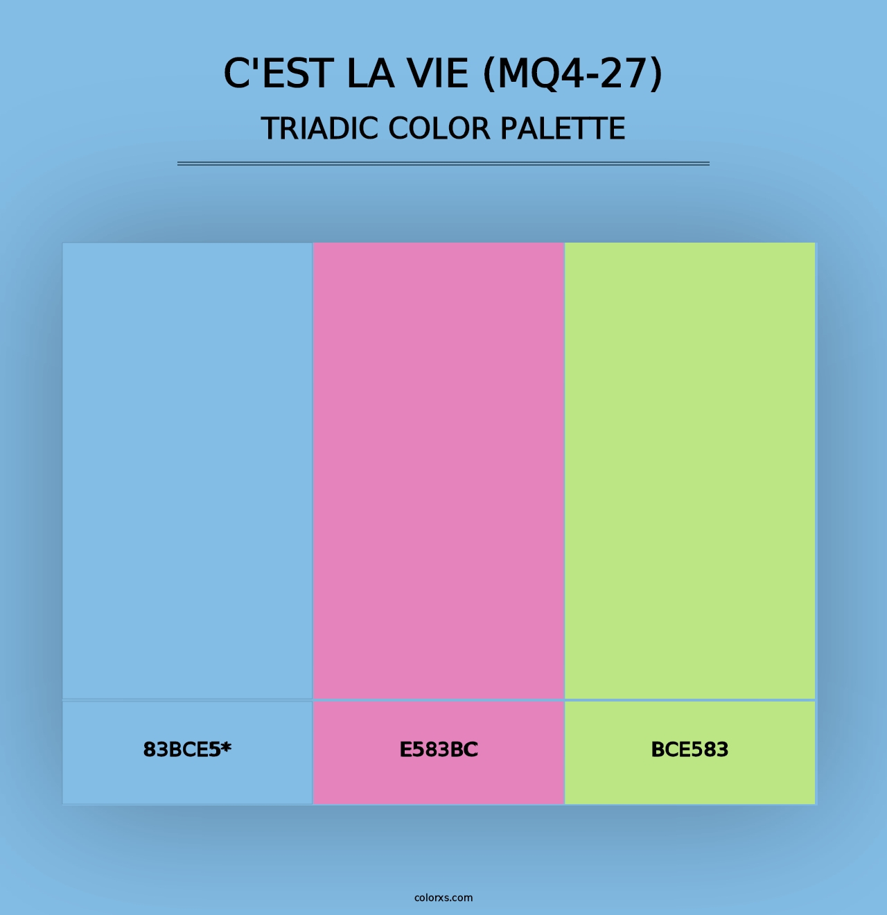 C'Est La Vie (MQ4-27) - Triadic Color Palette