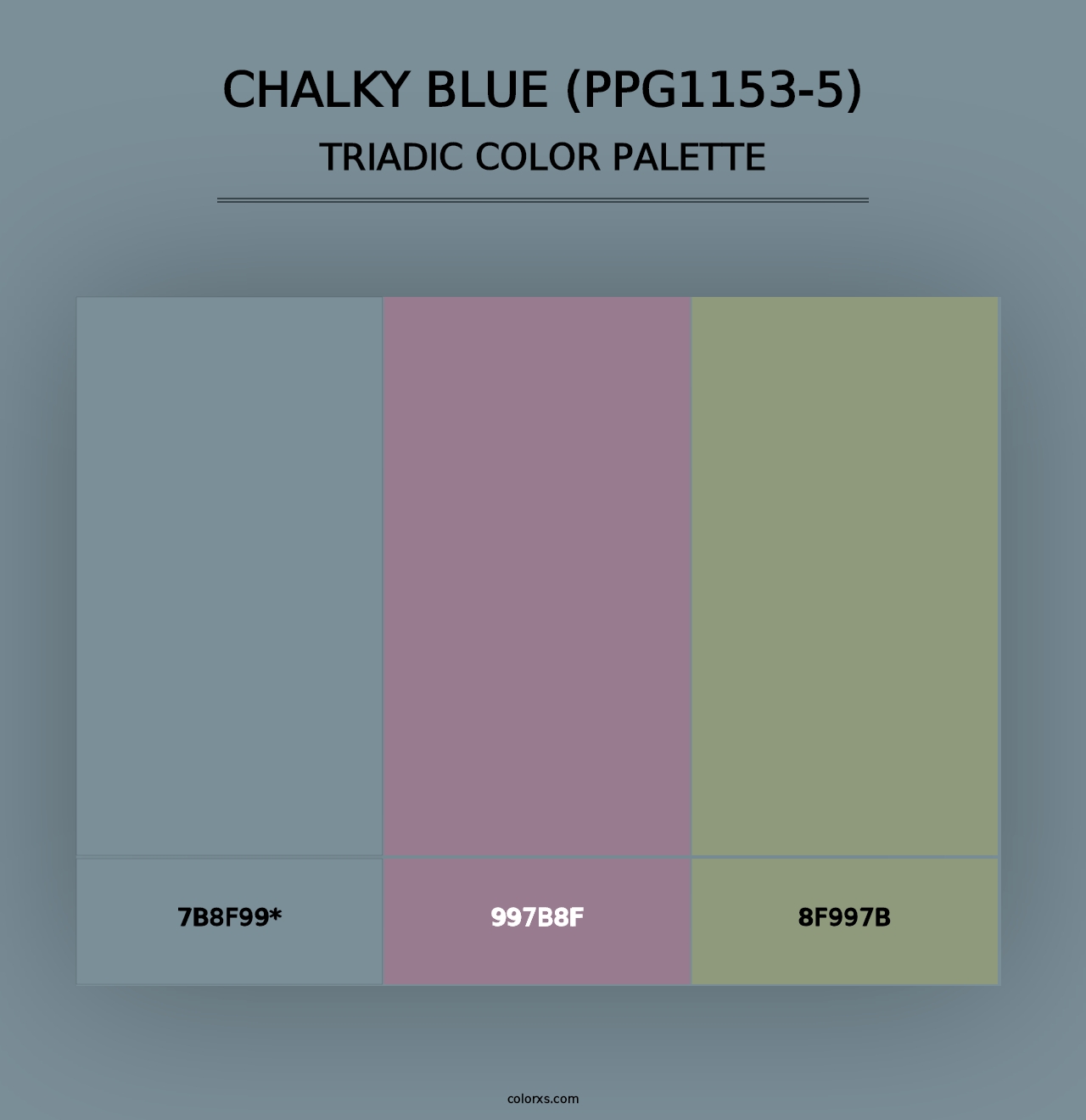 Chalky Blue (PPG1153-5) - Triadic Color Palette