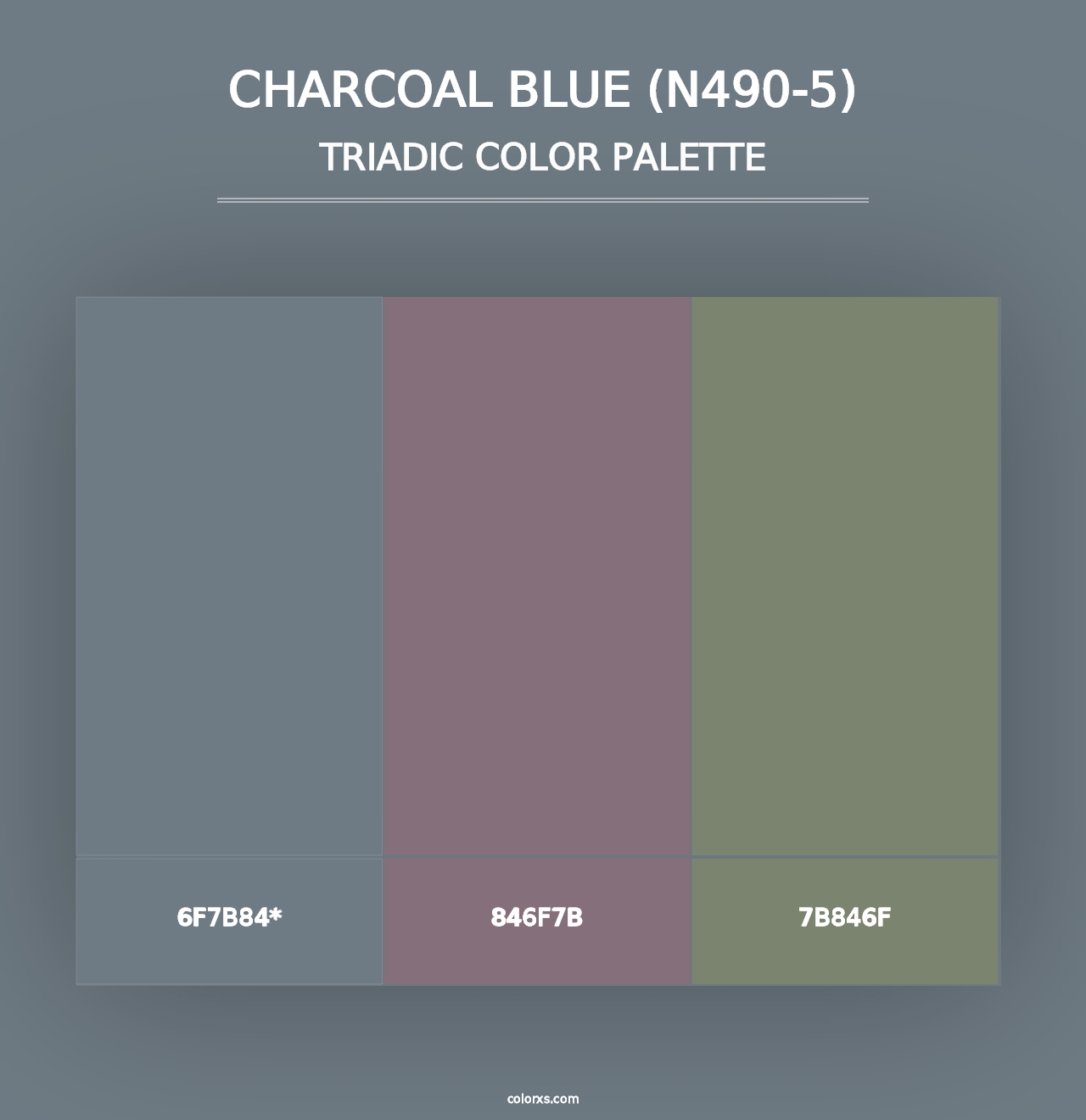 Charcoal Blue (N490-5) - Triadic Color Palette