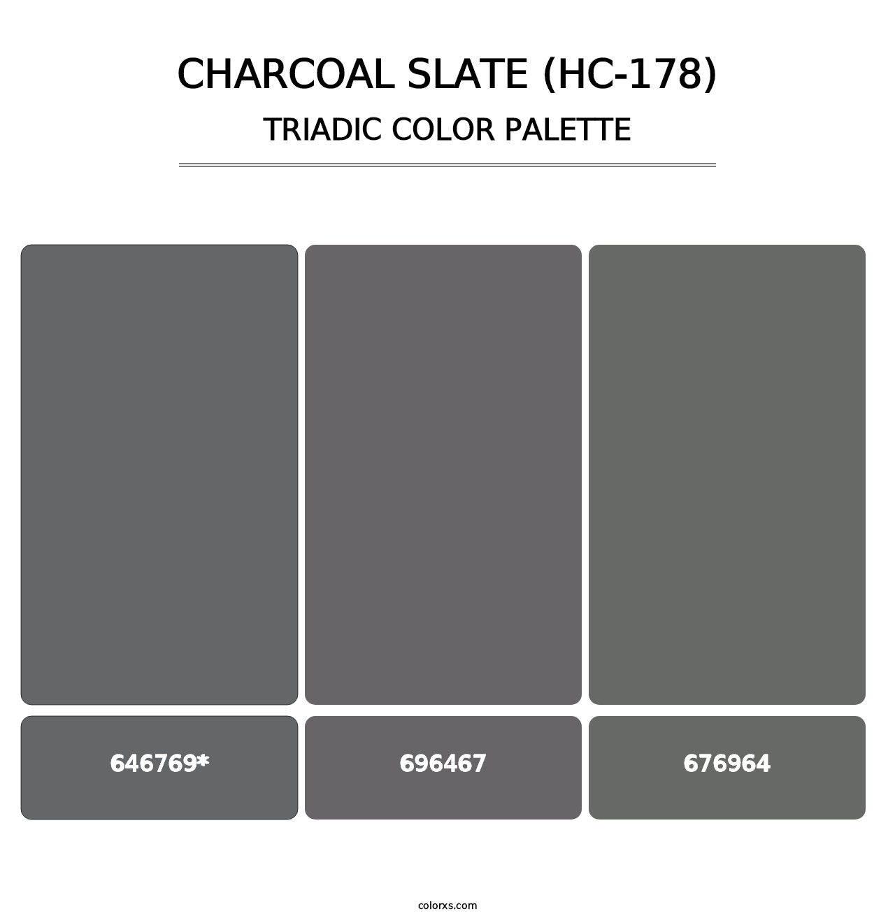 Charcoal Slate (HC-178) - Triadic Color Palette