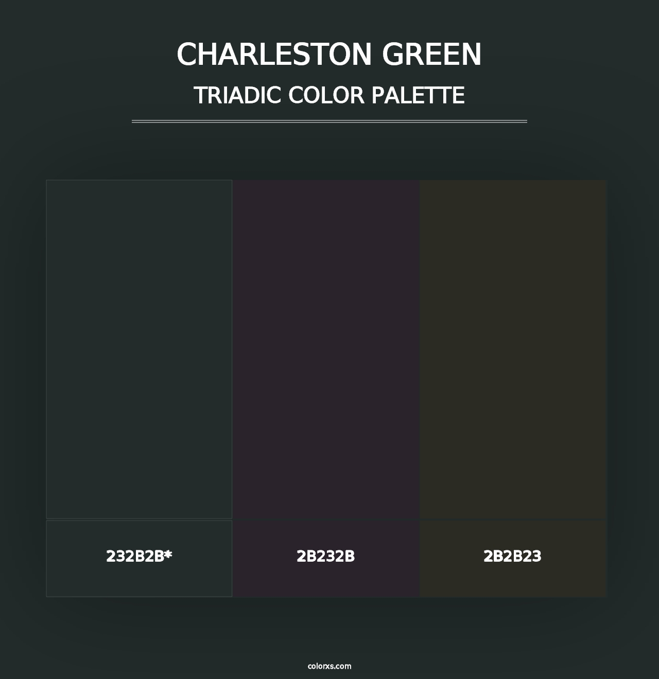 Charleston Green - Triadic Color Palette