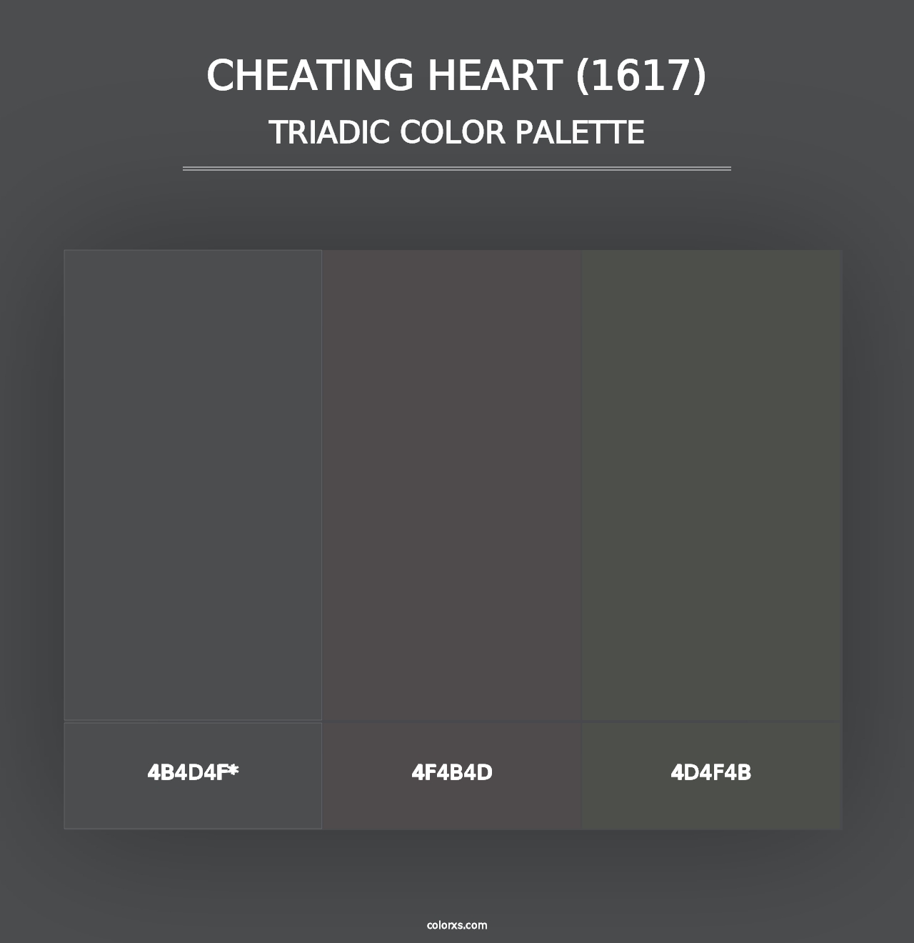 Cheating Heart (1617) - Triadic Color Palette