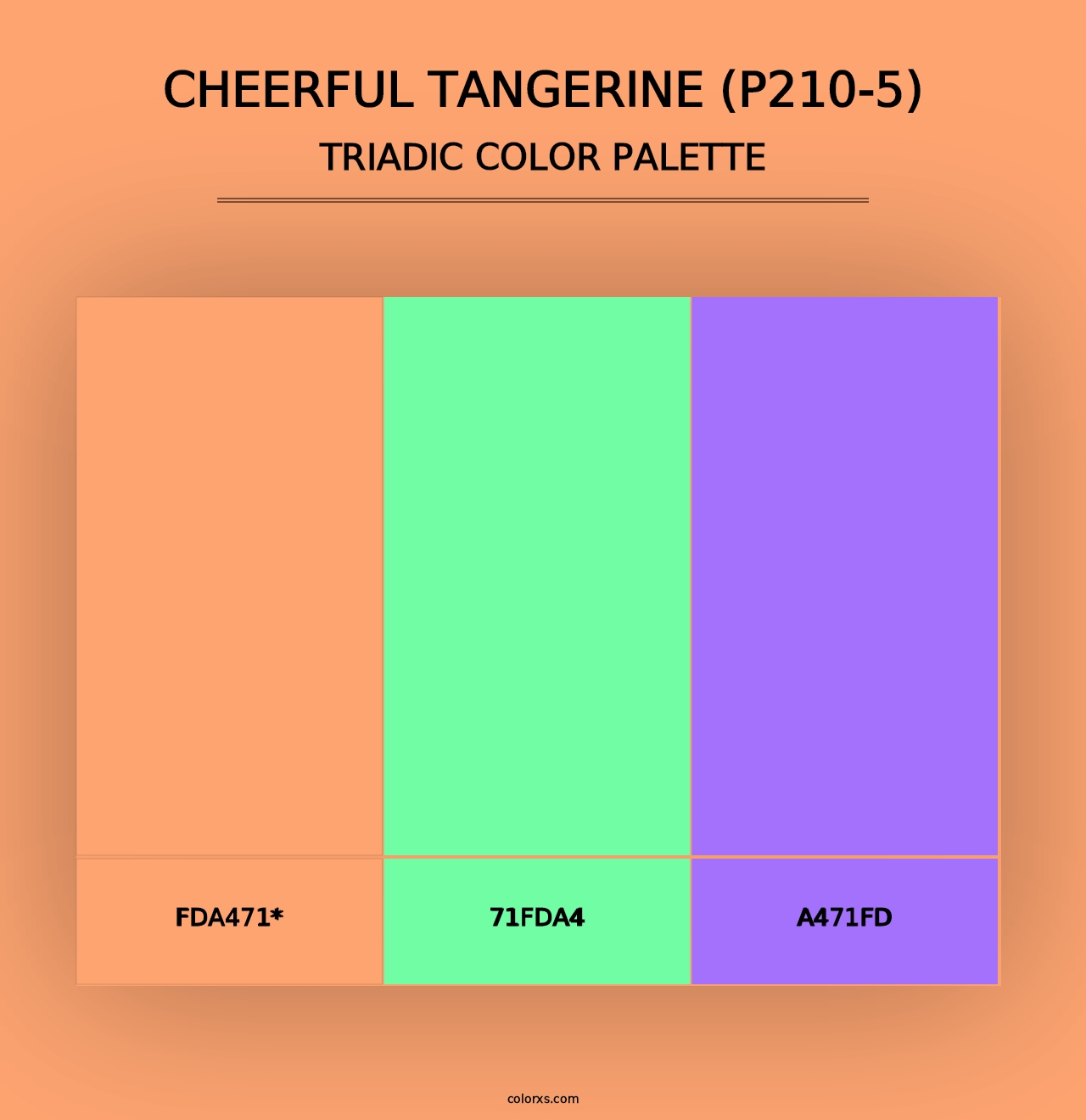 Cheerful Tangerine (P210-5) - Triadic Color Palette