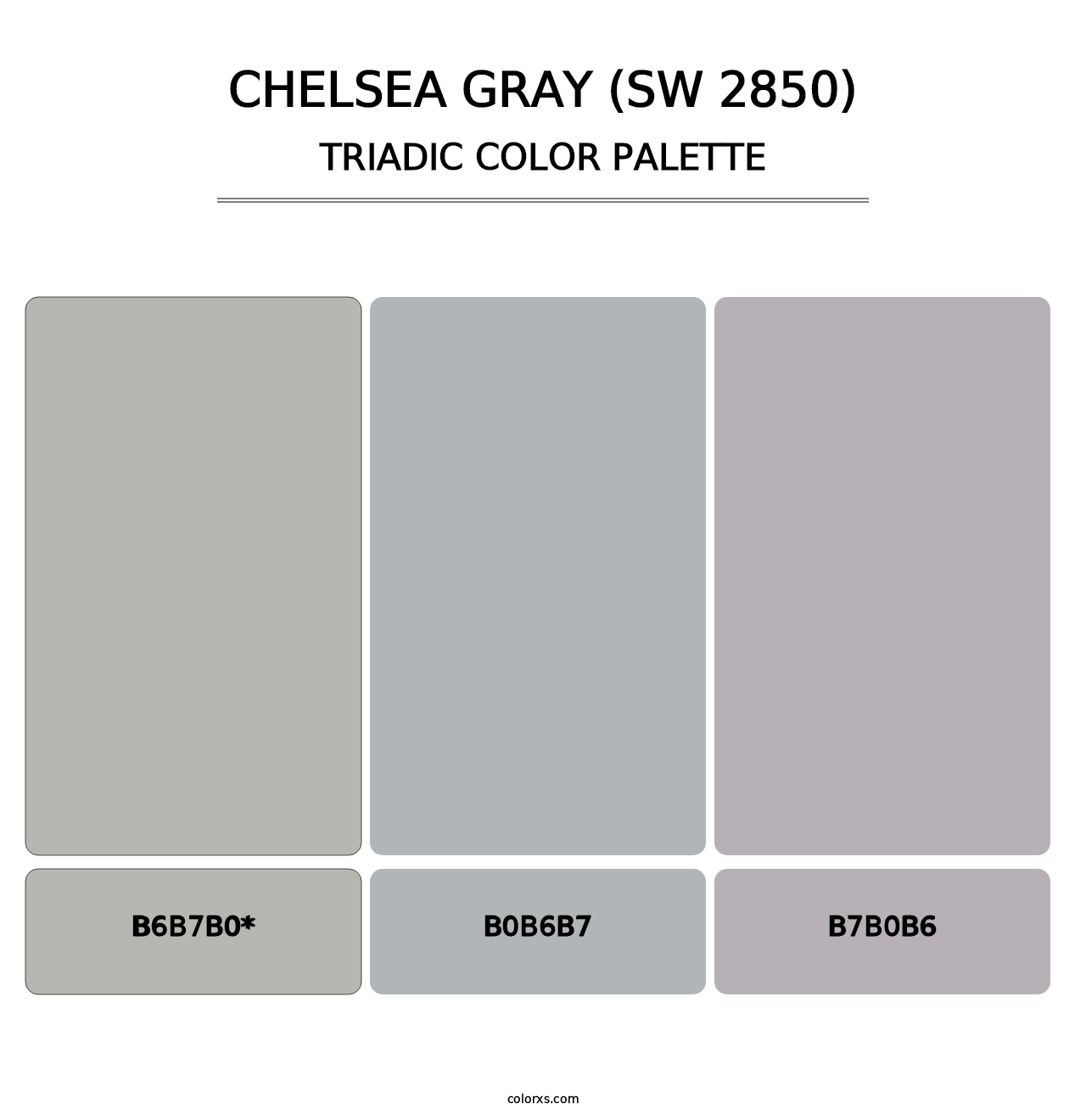 Chelsea Gray (SW 2850) - Triadic Color Palette