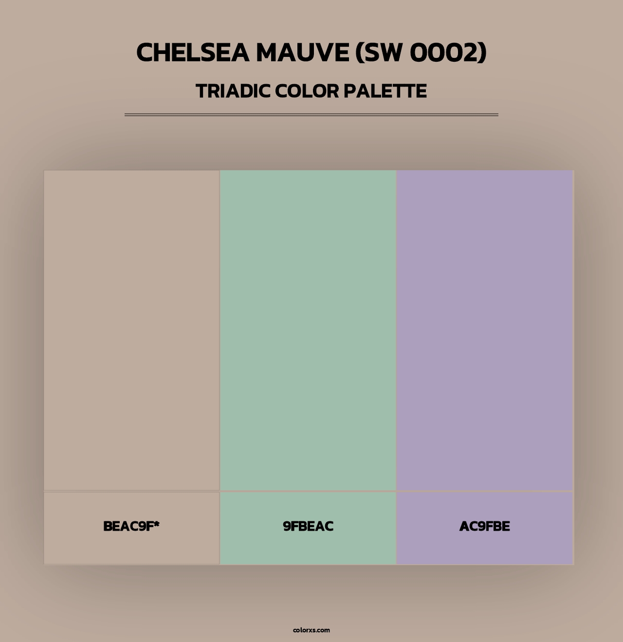 Chelsea Mauve (SW 0002) - Triadic Color Palette