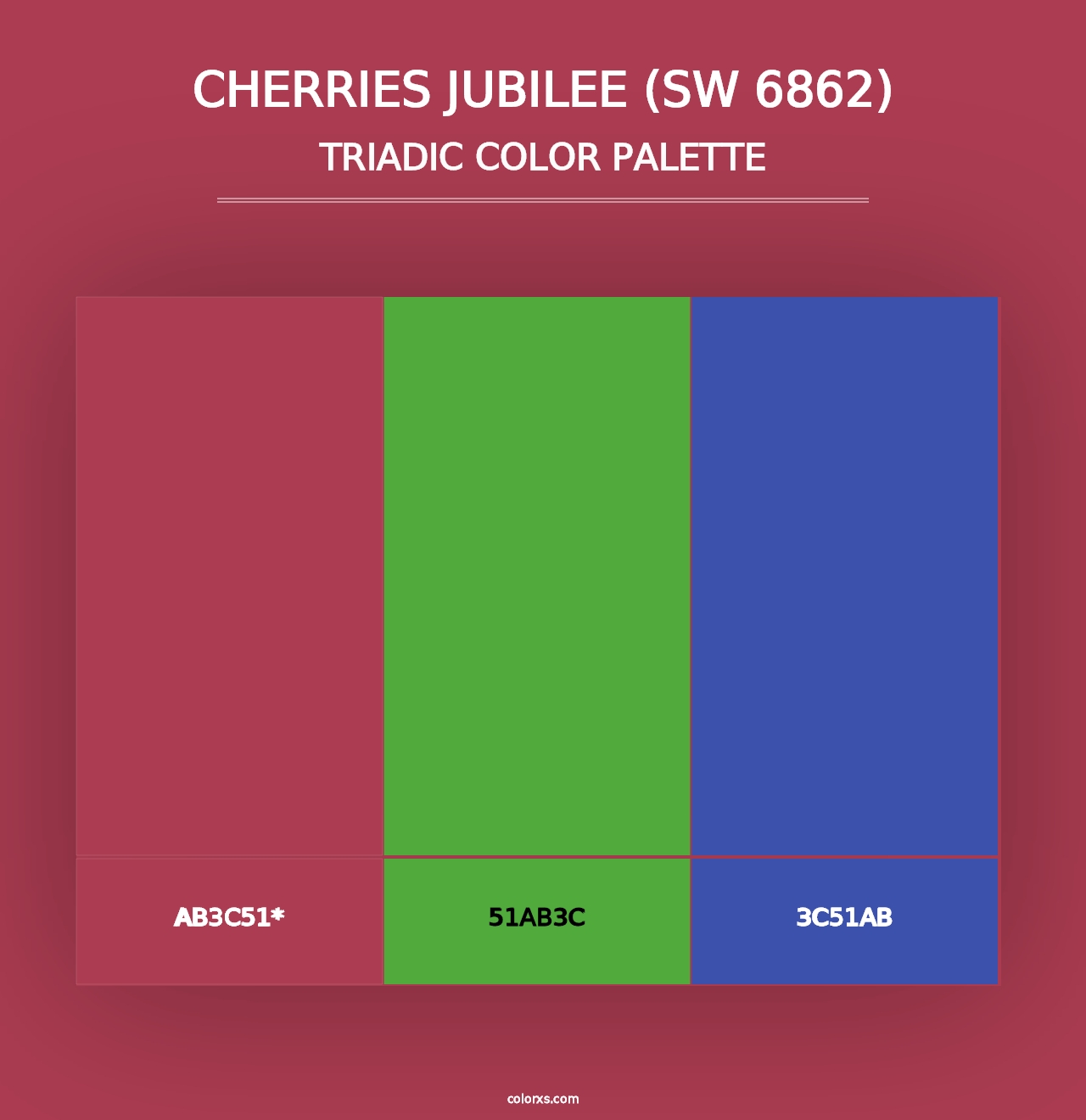 Cherries Jubilee (SW 6862) - Triadic Color Palette