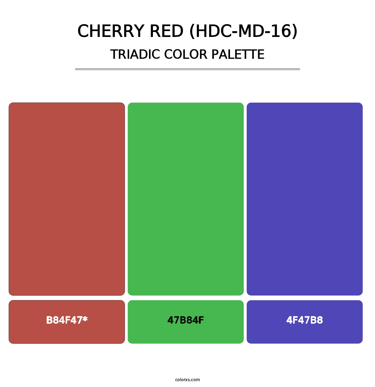 Cherry Red (HDC-MD-16) - Triadic Color Palette