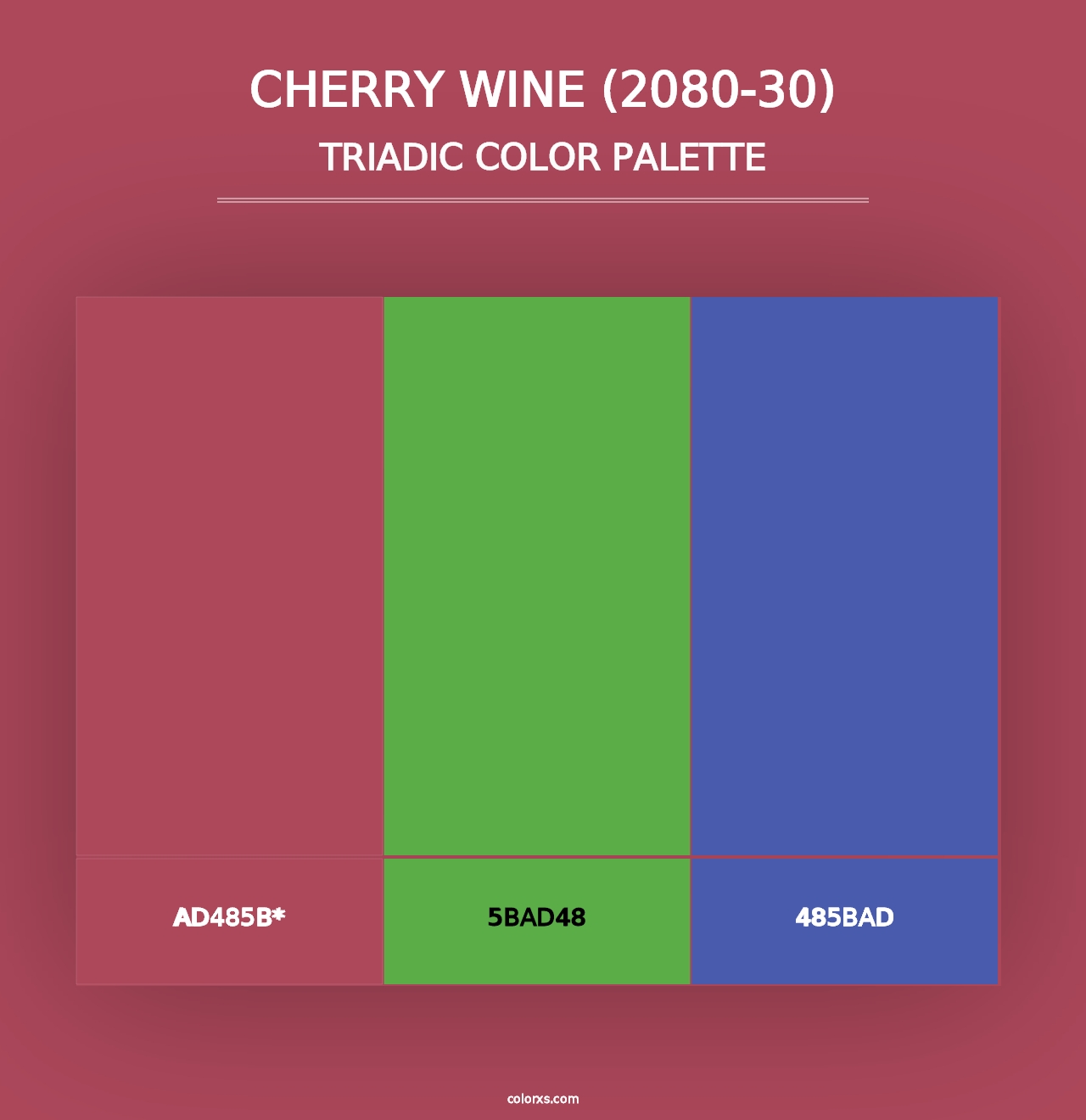 Cherry Wine (2080-30) - Triadic Color Palette