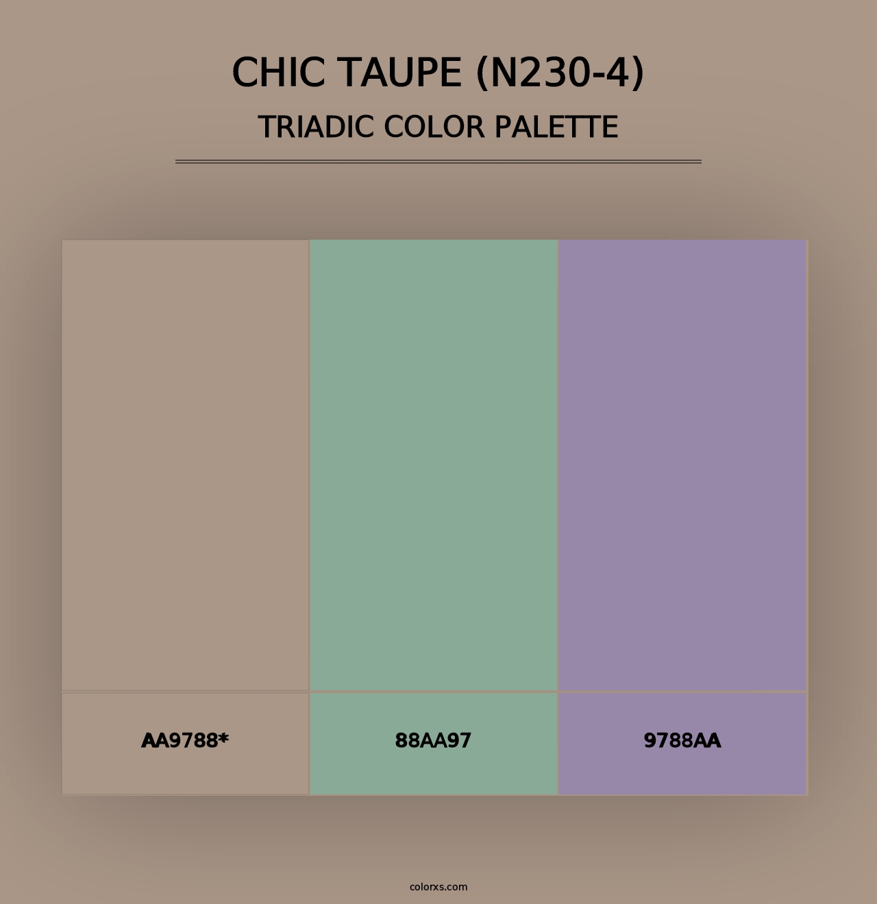 Chic Taupe (N230-4) - Triadic Color Palette