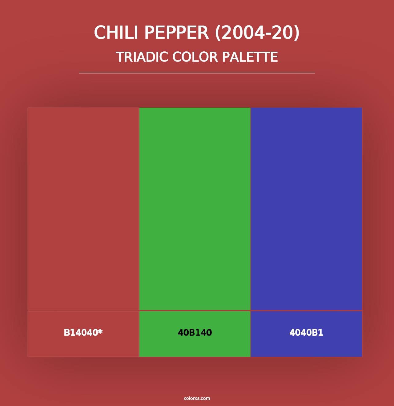 Chili Pepper (2004-20) - Triadic Color Palette