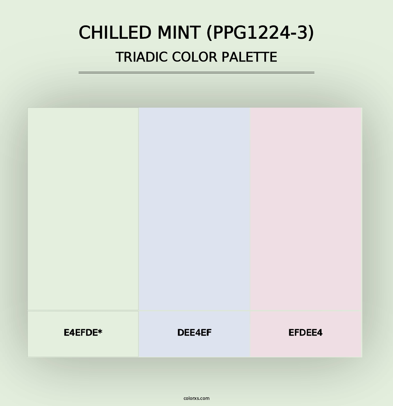 Chilled Mint (PPG1224-3) - Triadic Color Palette