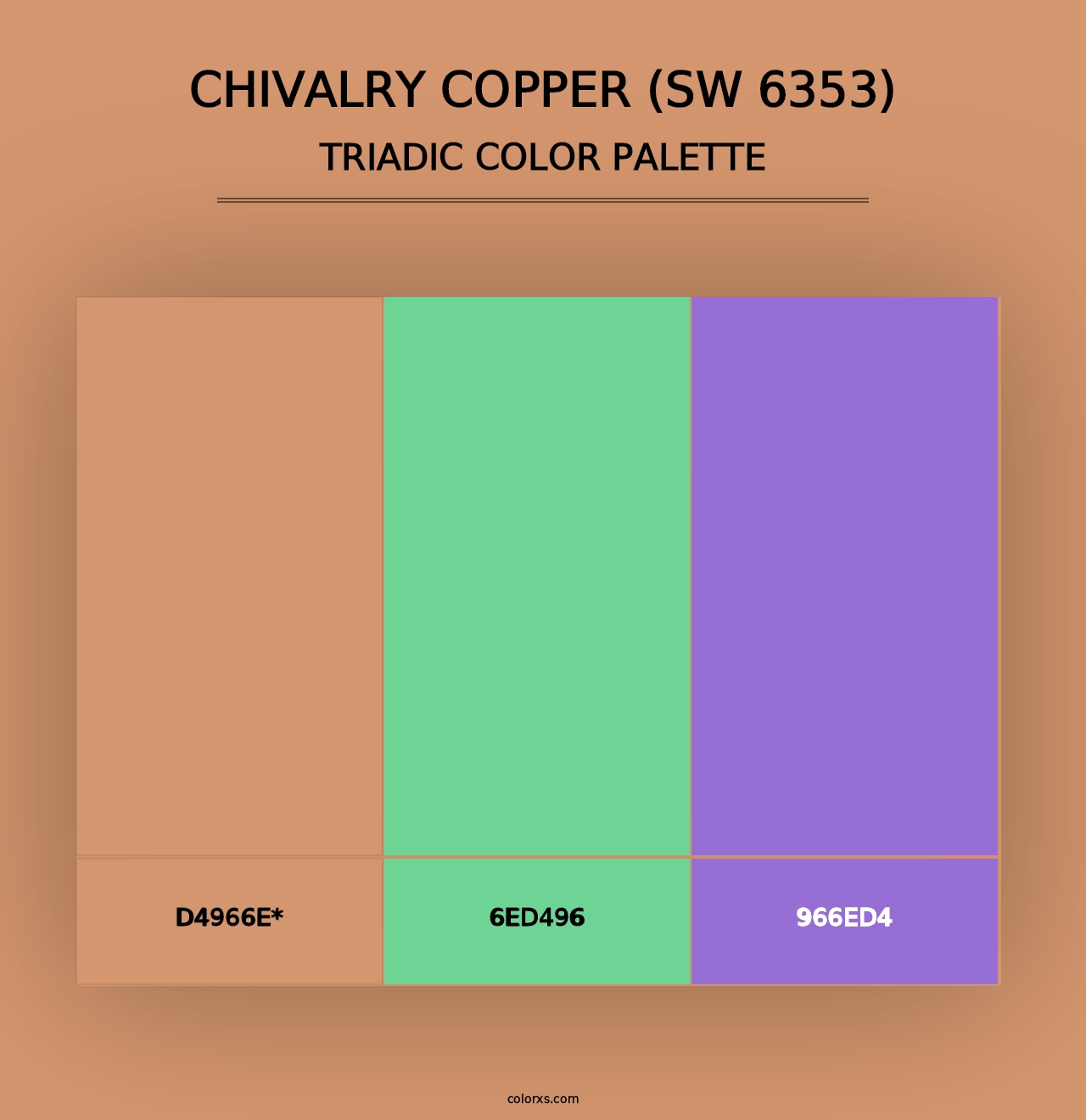 Chivalry Copper (SW 6353) - Triadic Color Palette