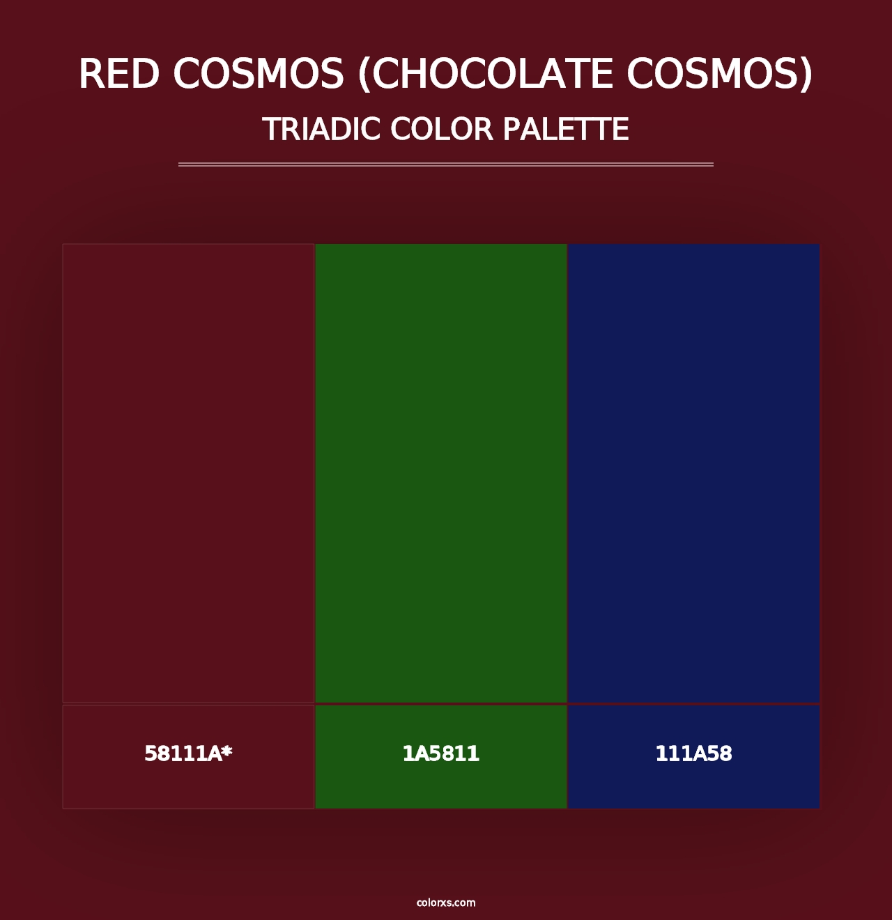 Red Cosmos (Chocolate Cosmos) - Triadic Color Palette