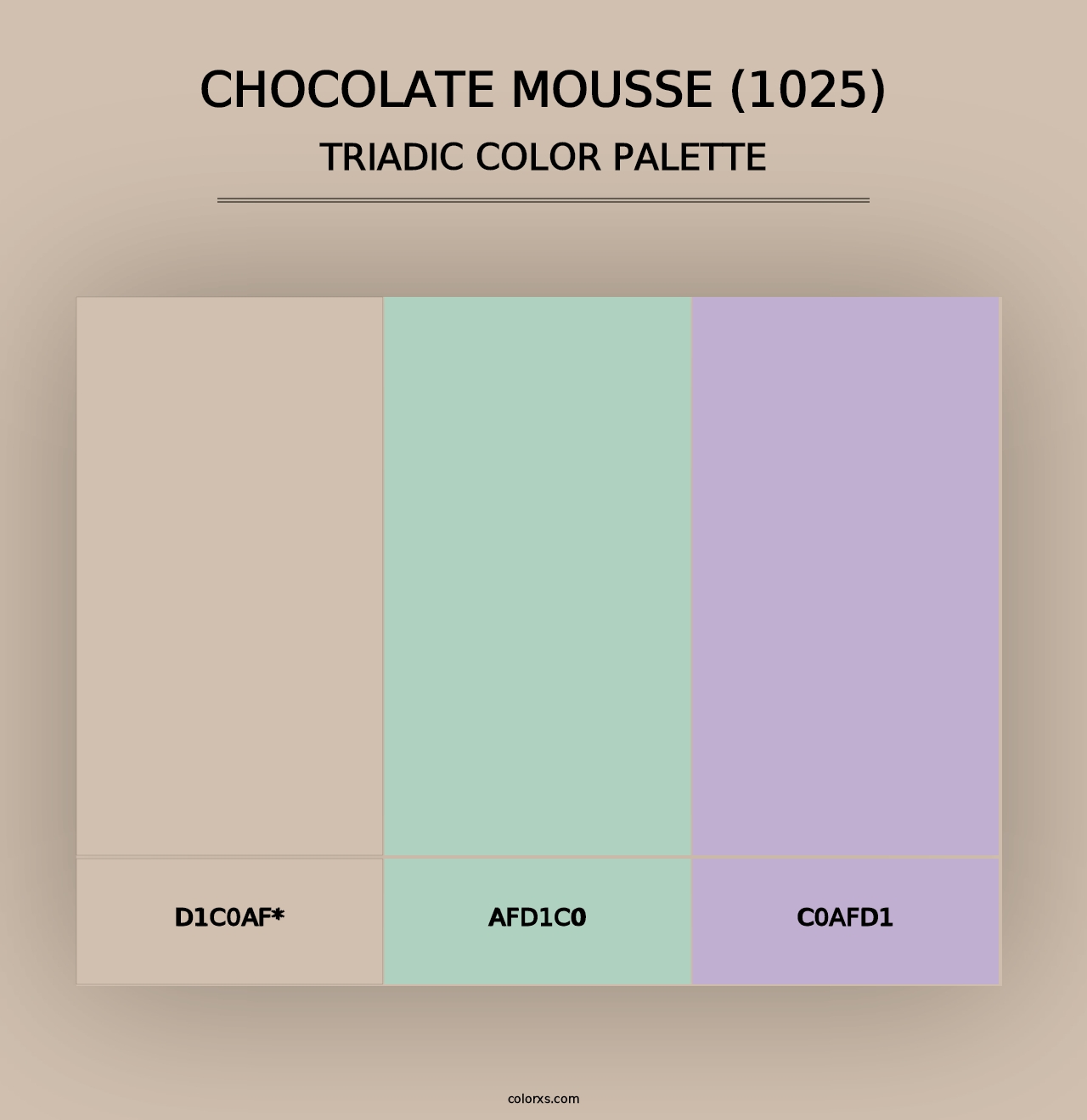 Chocolate Mousse (1025) - Triadic Color Palette