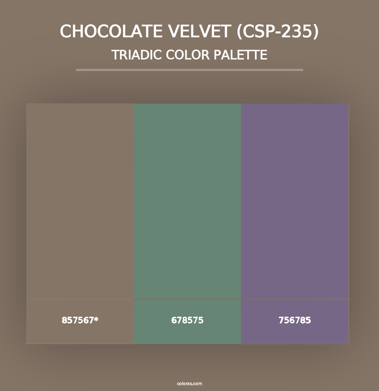 Chocolate Velvet (CSP-235) - Triadic Color Palette