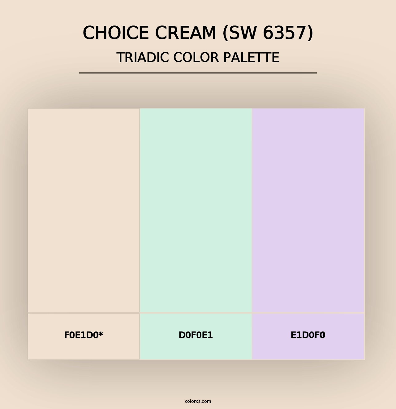 Choice Cream (SW 6357) - Triadic Color Palette