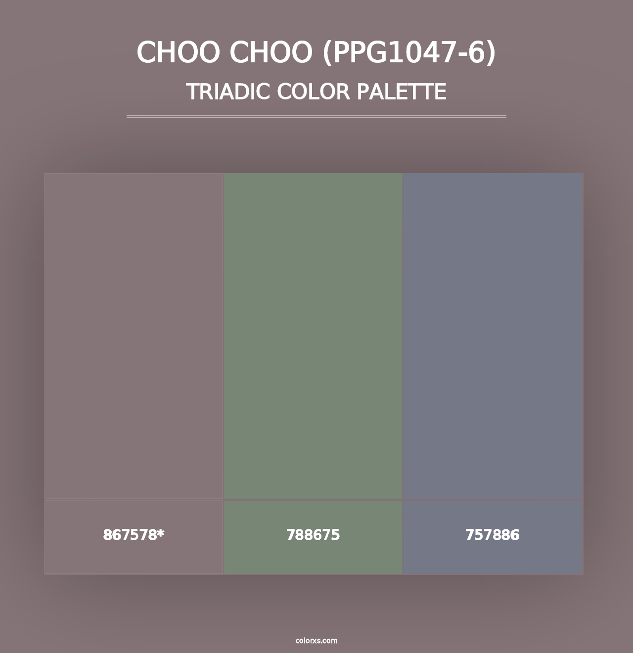 Choo Choo (PPG1047-6) - Triadic Color Palette