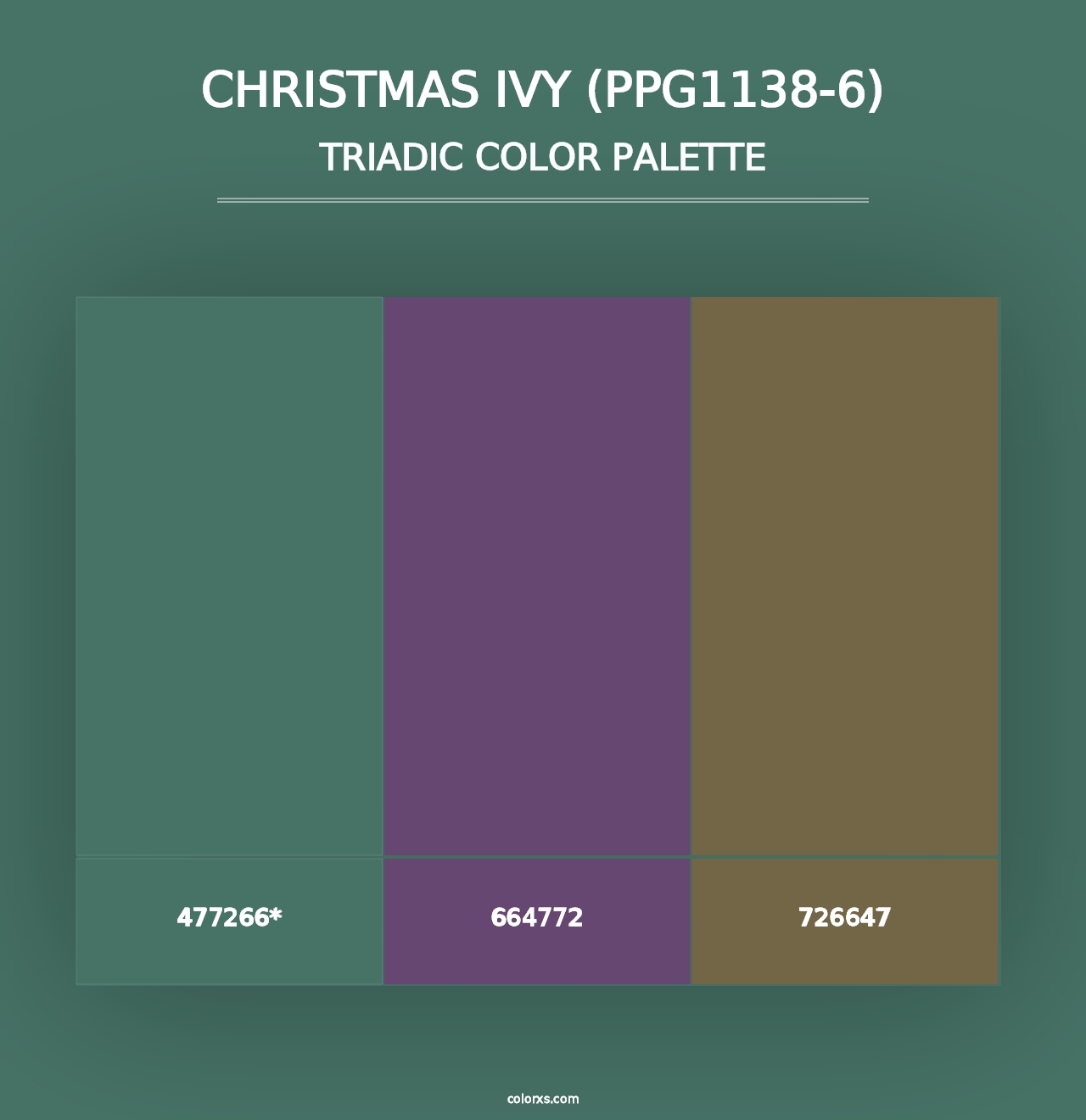 Christmas Ivy (PPG1138-6) - Triadic Color Palette