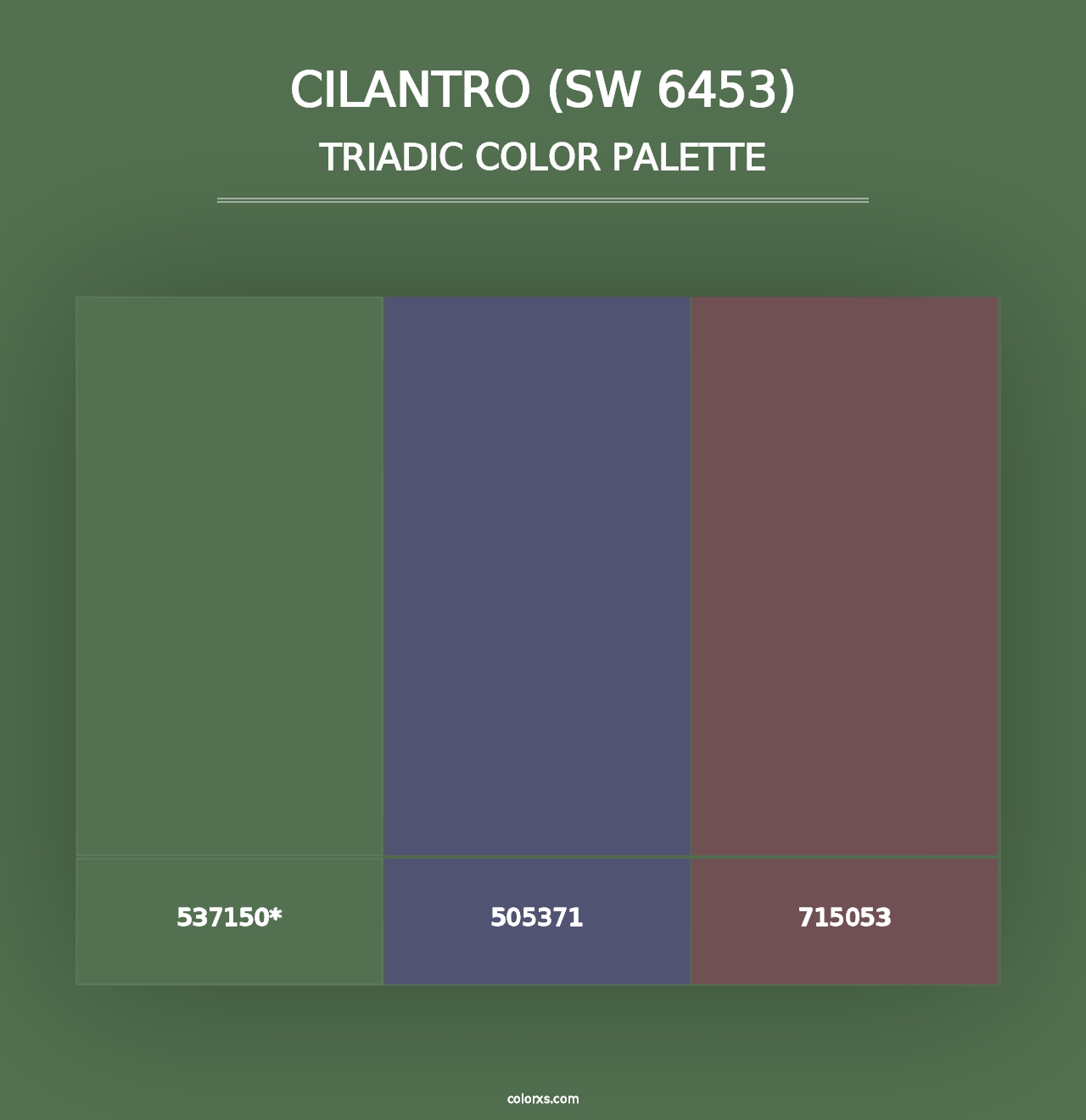 Cilantro (SW 6453) - Triadic Color Palette