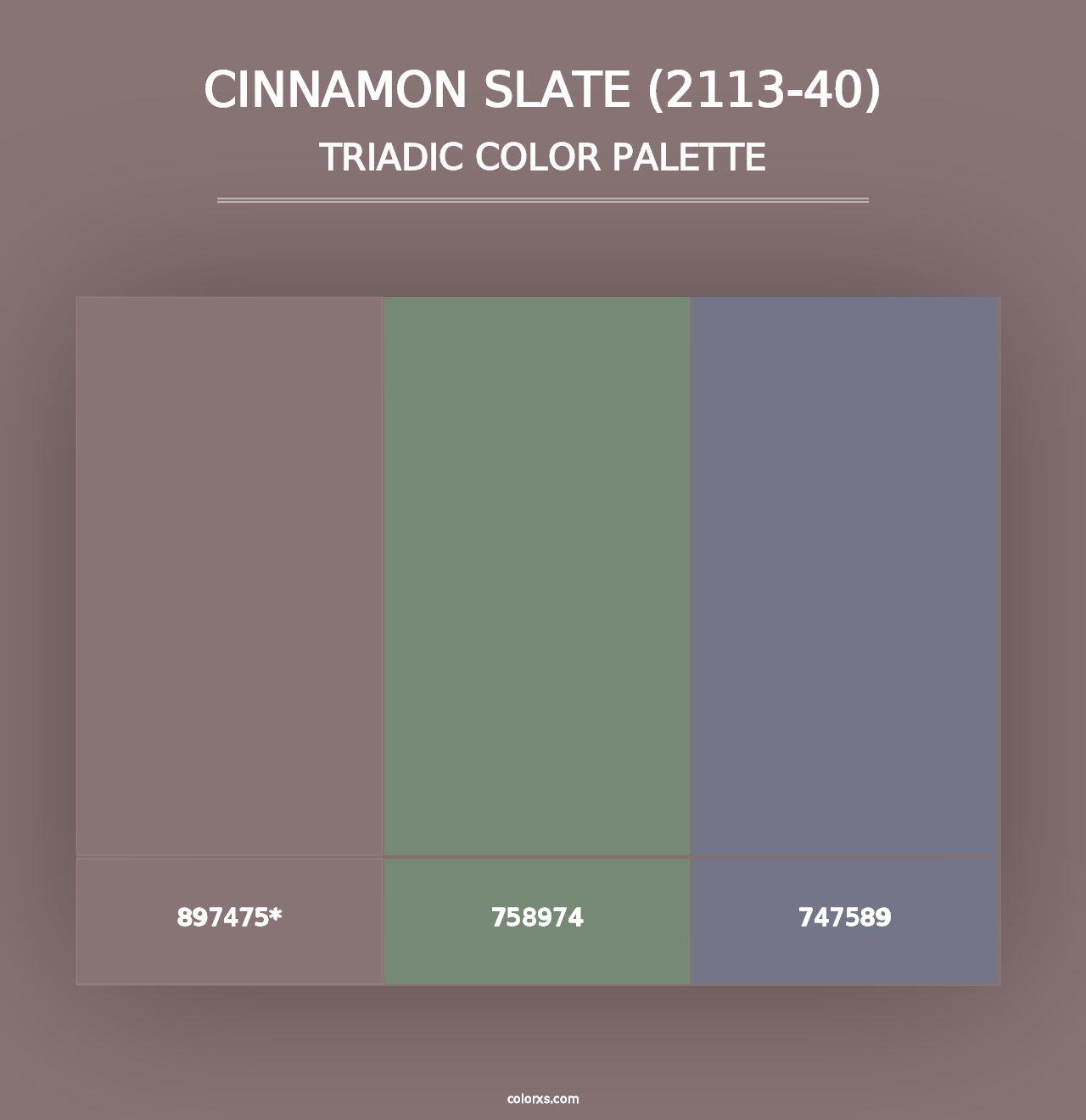 Cinnamon Slate (2113-40) - Triadic Color Palette