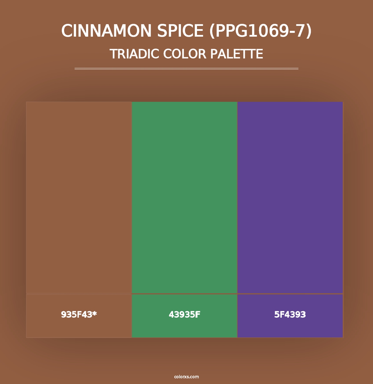 Cinnamon Spice (PPG1069-7) - Triadic Color Palette