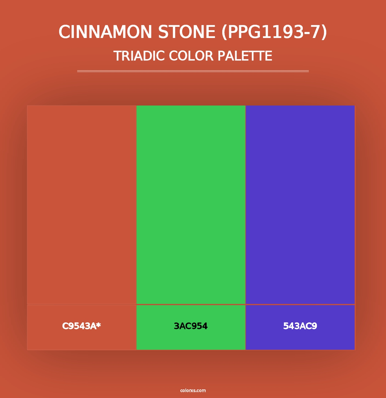 Cinnamon Stone (PPG1193-7) - Triadic Color Palette