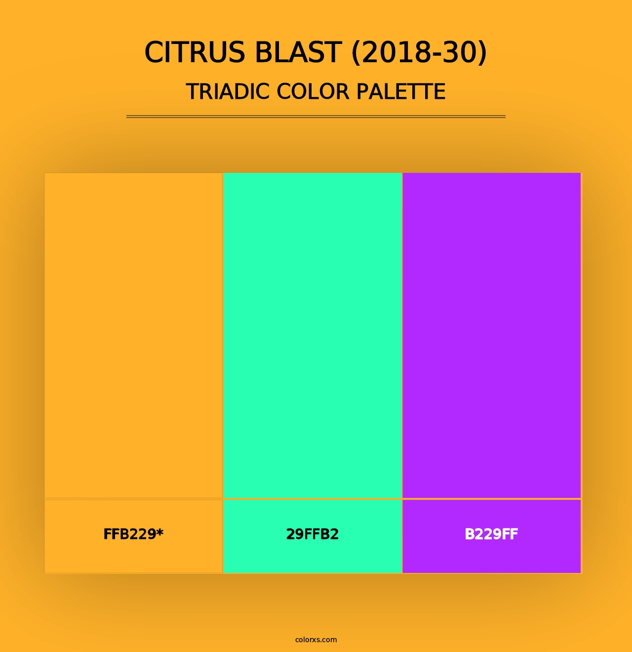 Citrus Blast (2018-30) - Triadic Color Palette