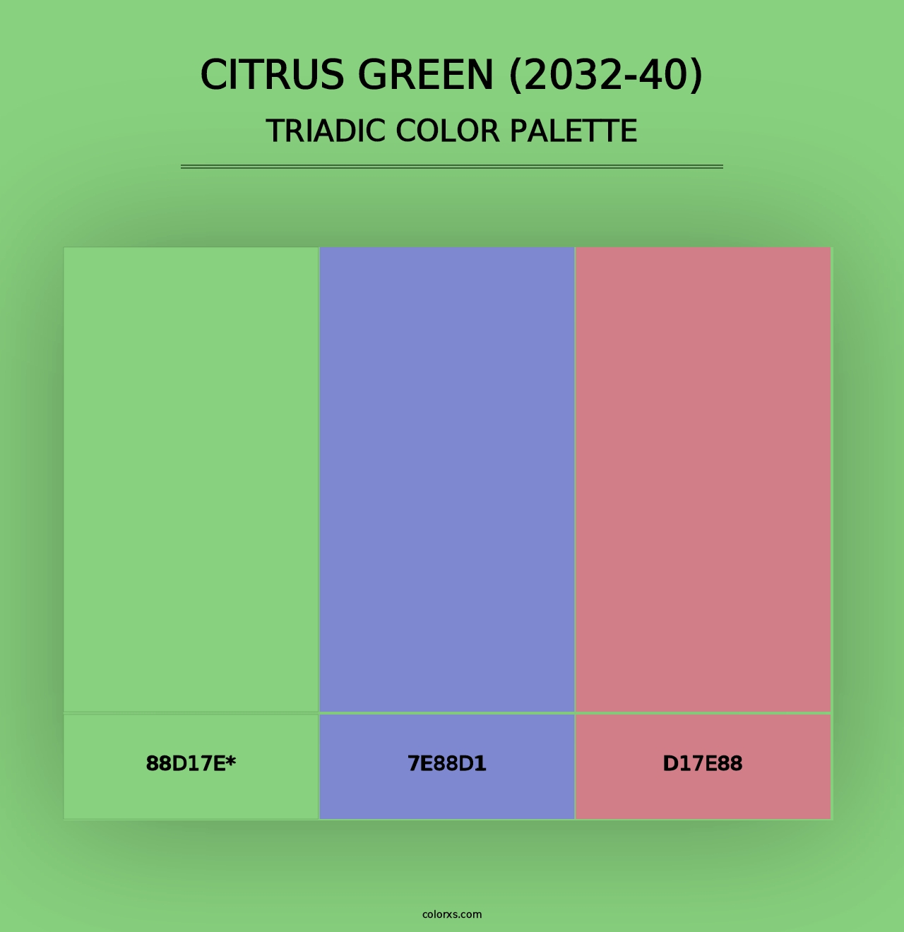 Citrus Green (2032-40) - Triadic Color Palette