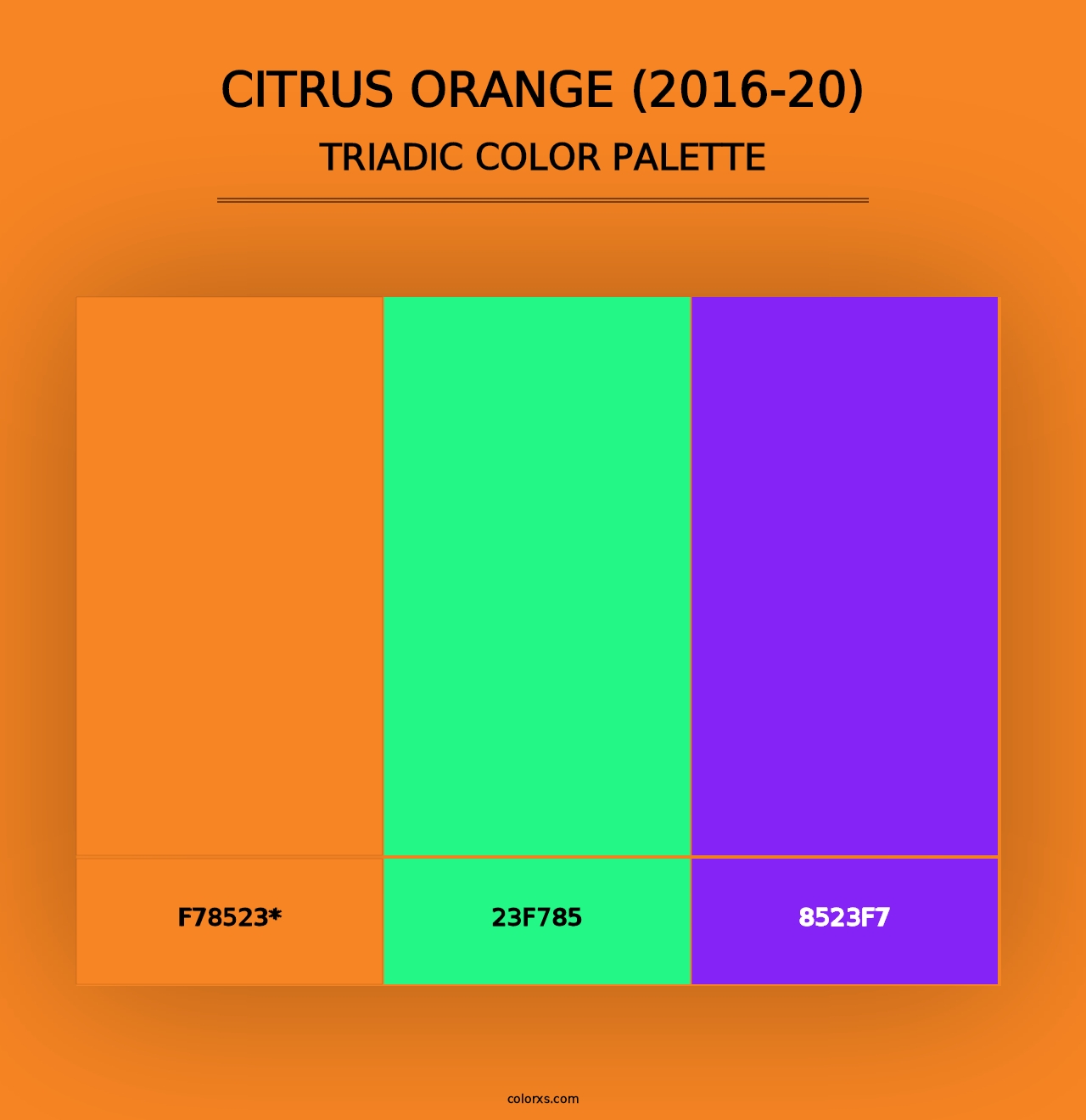 Citrus Orange (2016-20) - Triadic Color Palette