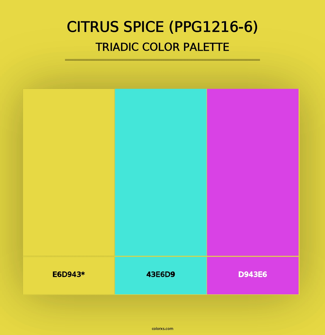 Citrus Spice (PPG1216-6) - Triadic Color Palette